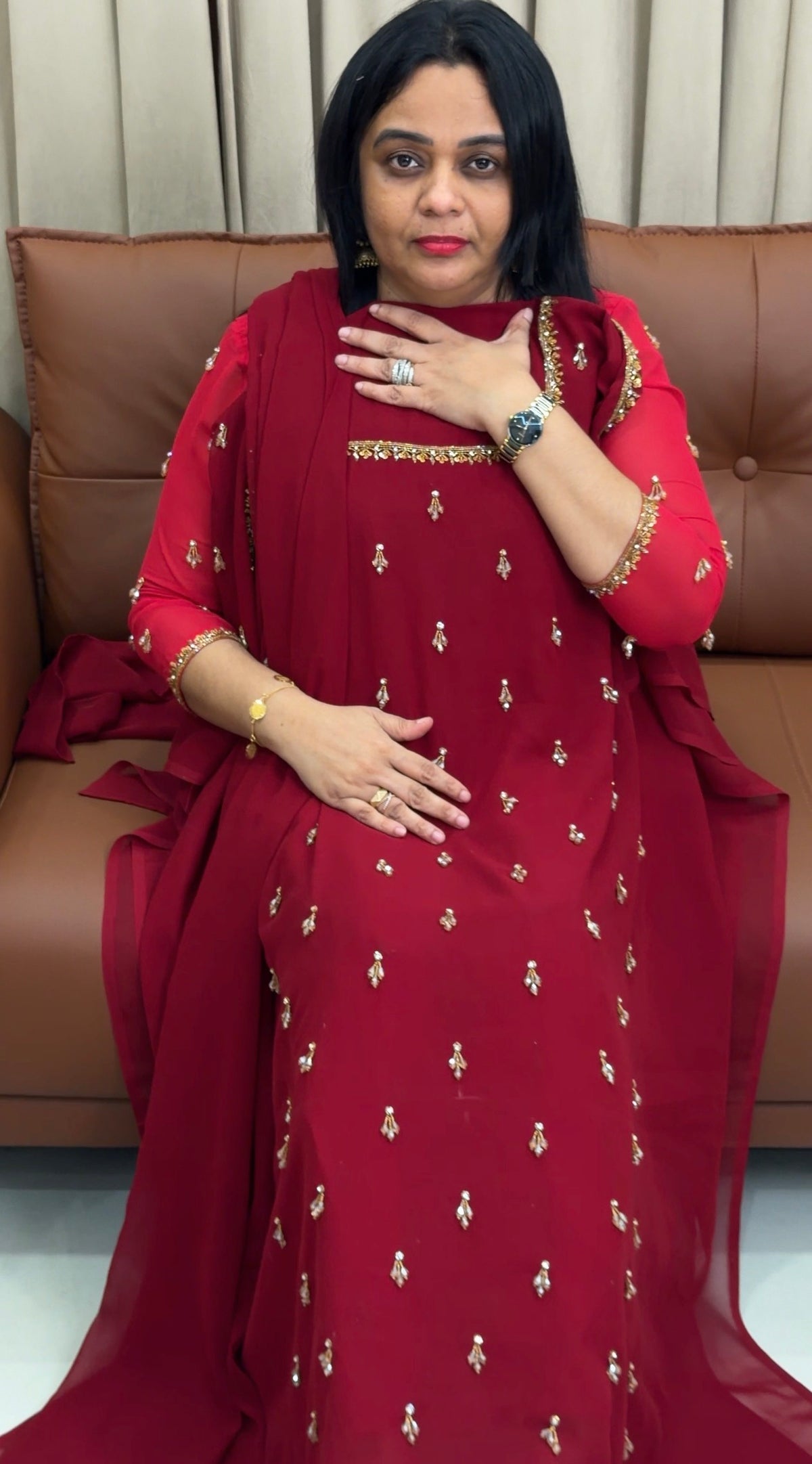 FORWARD FAUX GEORGETTE UNSTITCHED SALWAR SUITS - IHA 35718