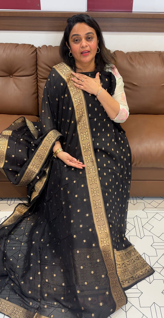 VISCOSE ORGANZA UNSTITCHED SALWAR SUITS - IHA 26502