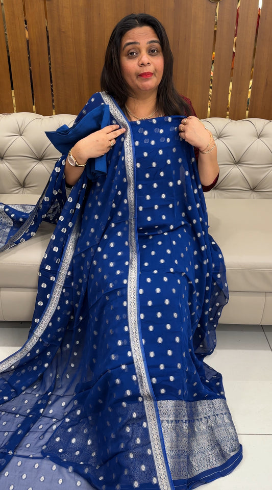 VISCOSE GEORGETTE UNSTITCHED SALWAR SUITS - IHA 26047