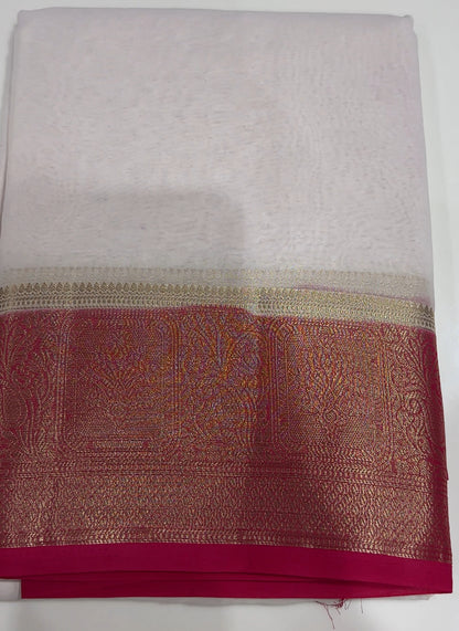 NYLON GEORGETTE SAREES - IHA 33174