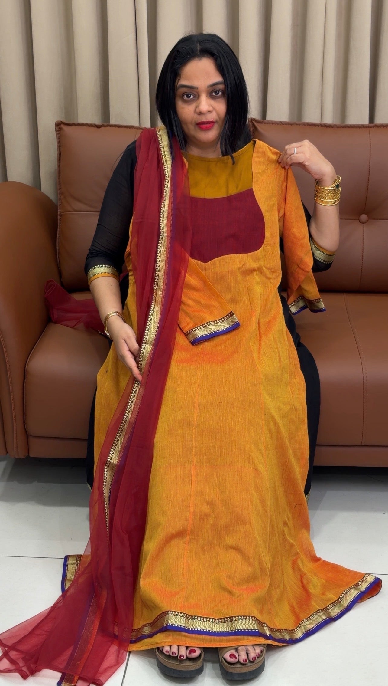 IHA'S IN-HOUSE ANARKALI TOP AND DUPATTA - IHA 33743