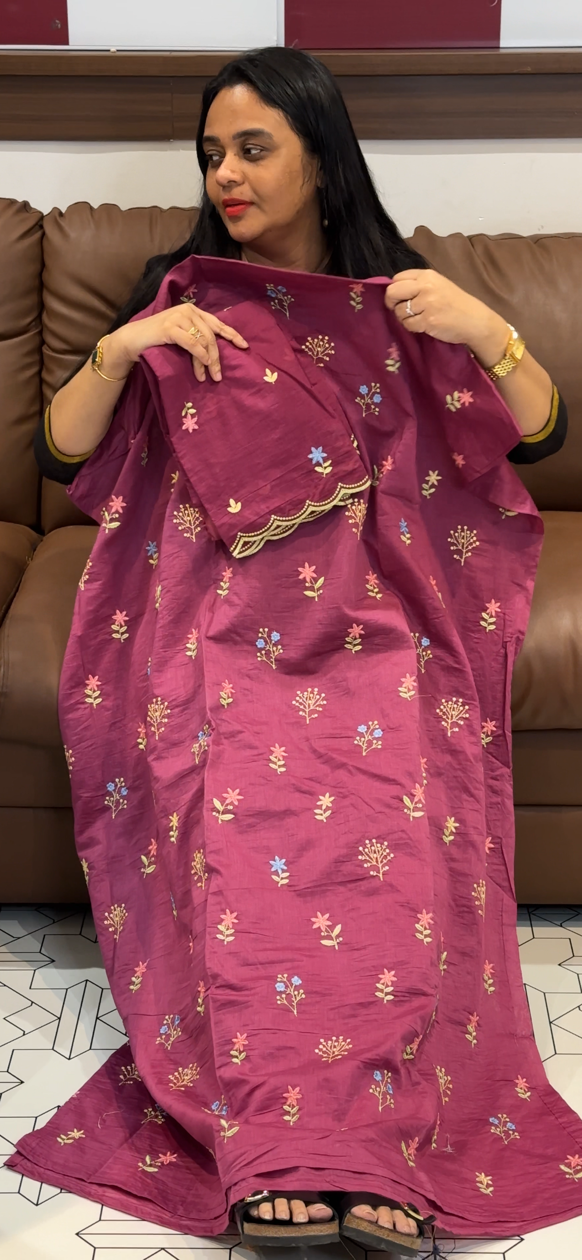 MUL CHANDERI UNSTITCHED SALWAR SUITS - IHA 35537