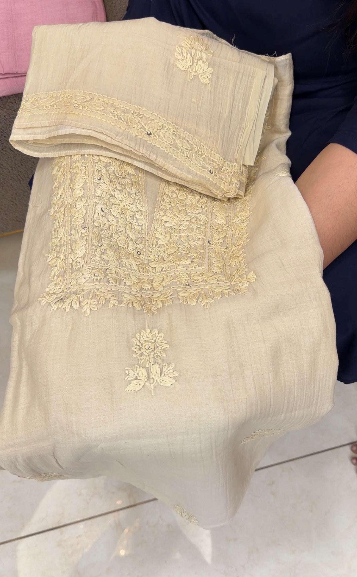 CHIKANKARI UNSTITCHED SALWAR SUIST - IHA 35864
