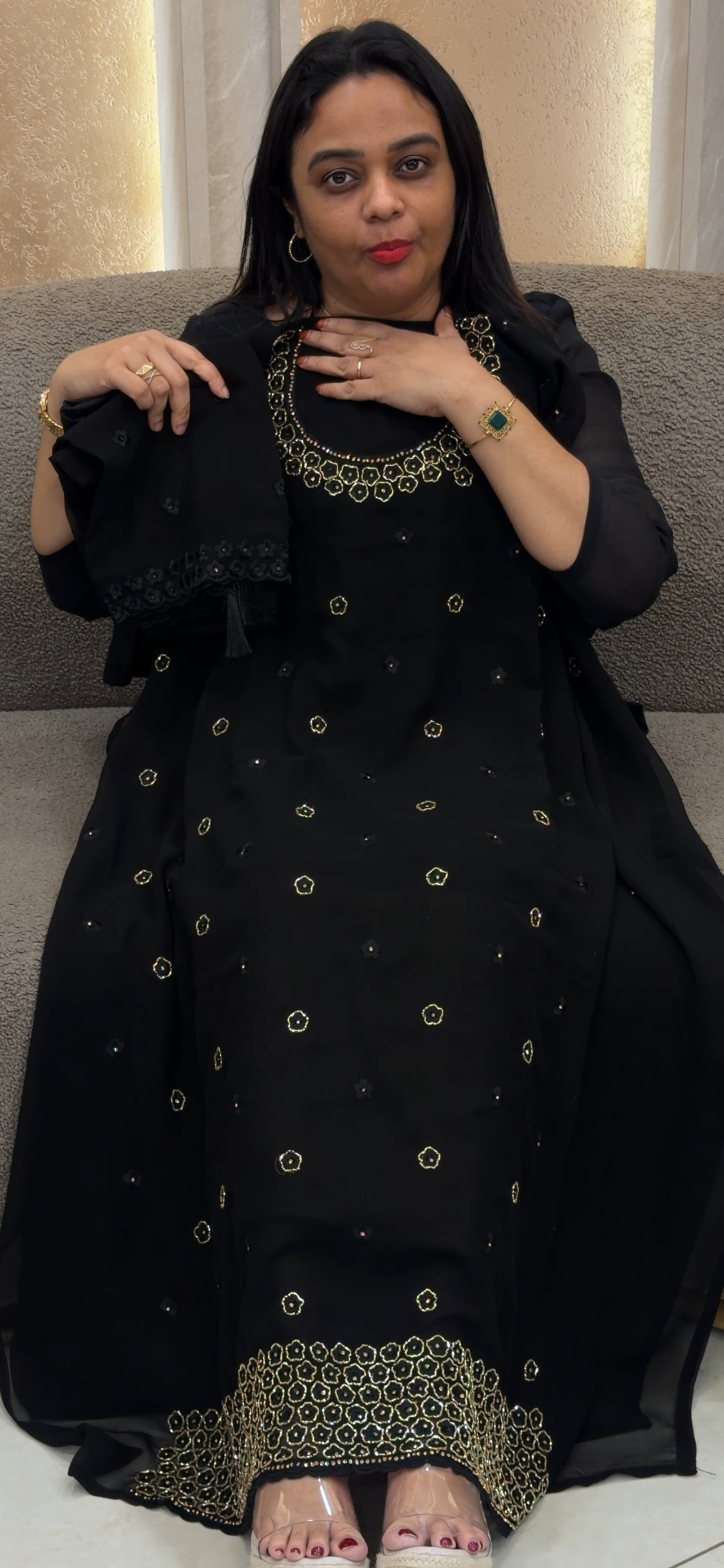FAUX GEORGETTE UNSTITCHED SALWAR SUITS - IHA 33368