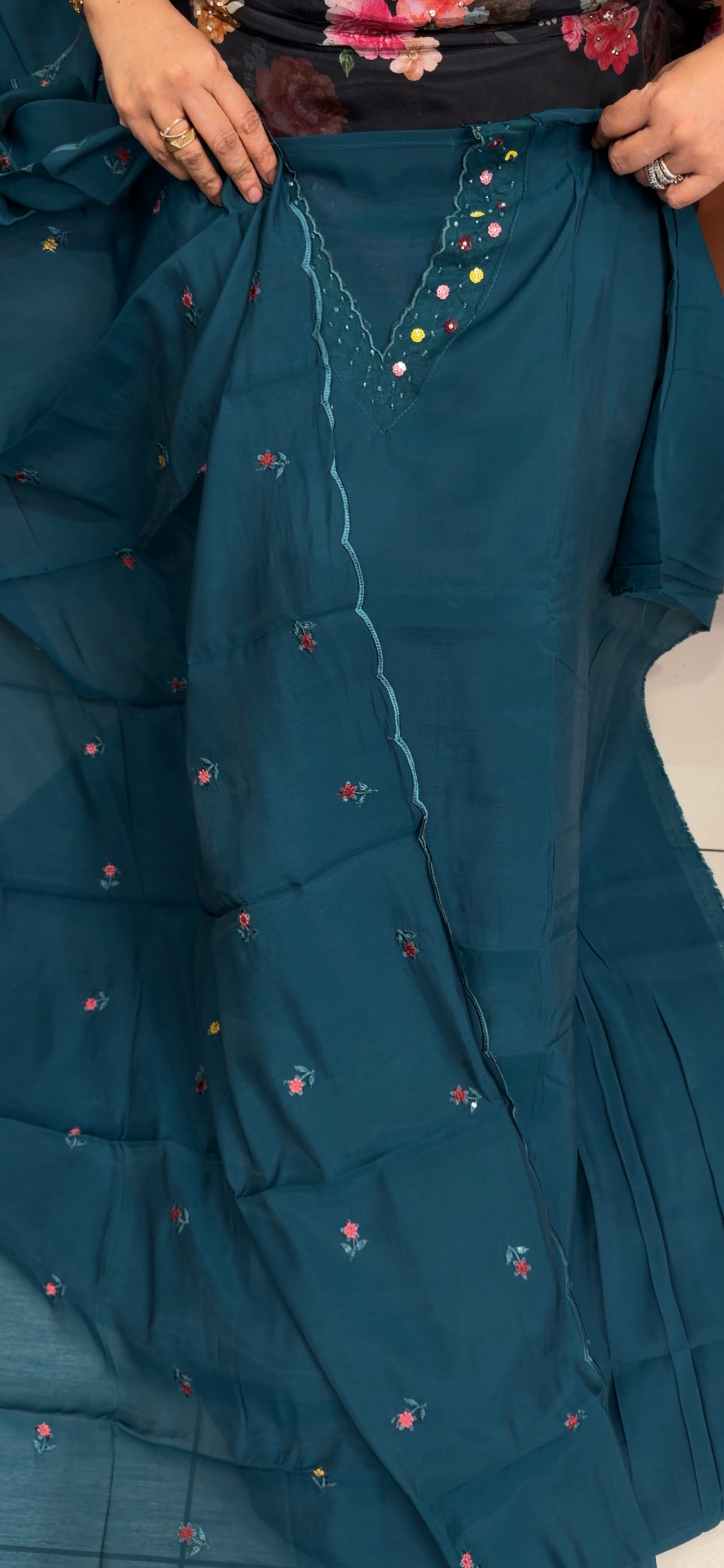 MUL CHANDERI UNSTITCHED SALWAR SUITS - IHA 34929