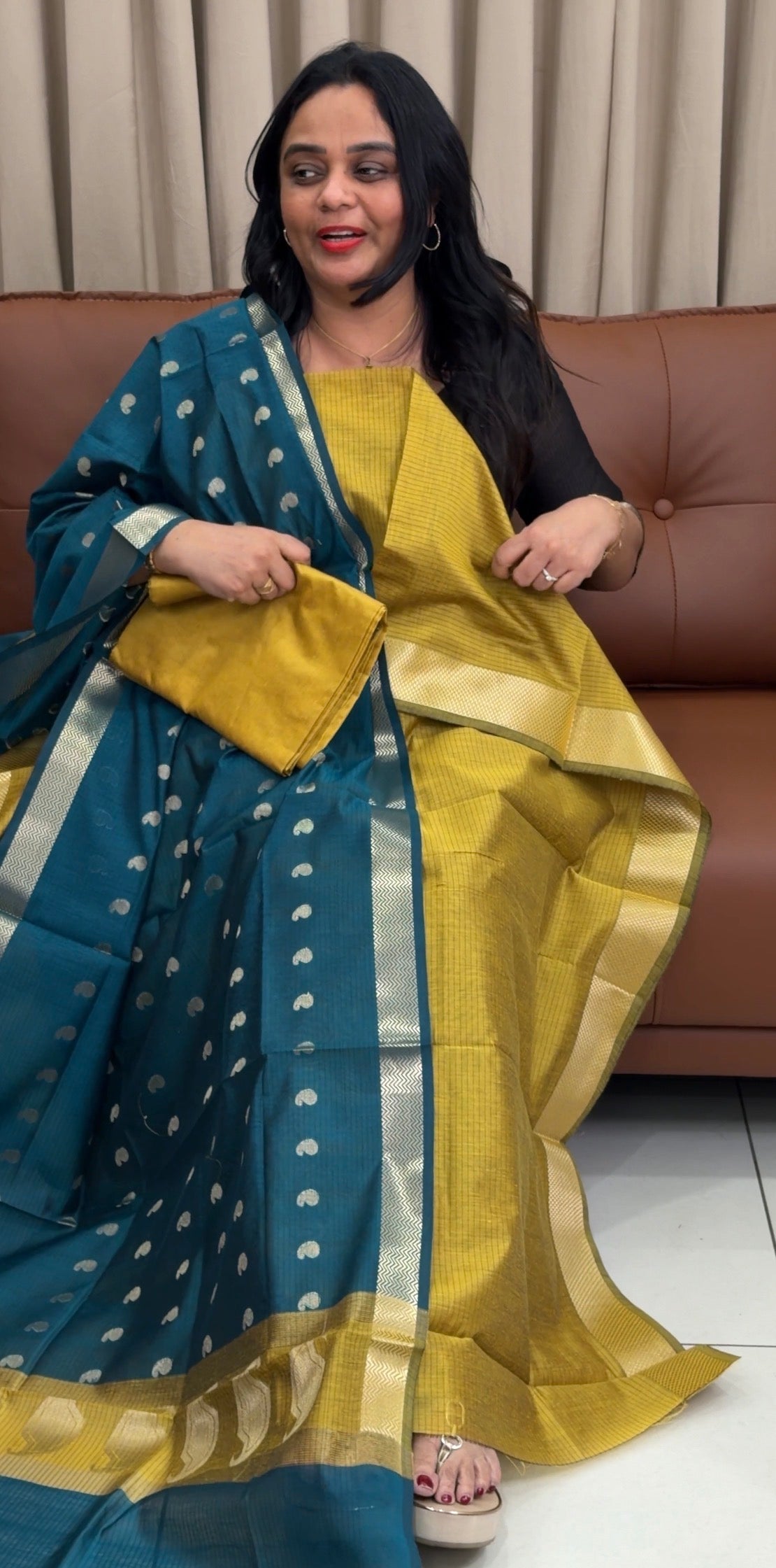 FORWARD MUL CHANDERI UNSTITCHED SALWAR SUITS - IHA 33340