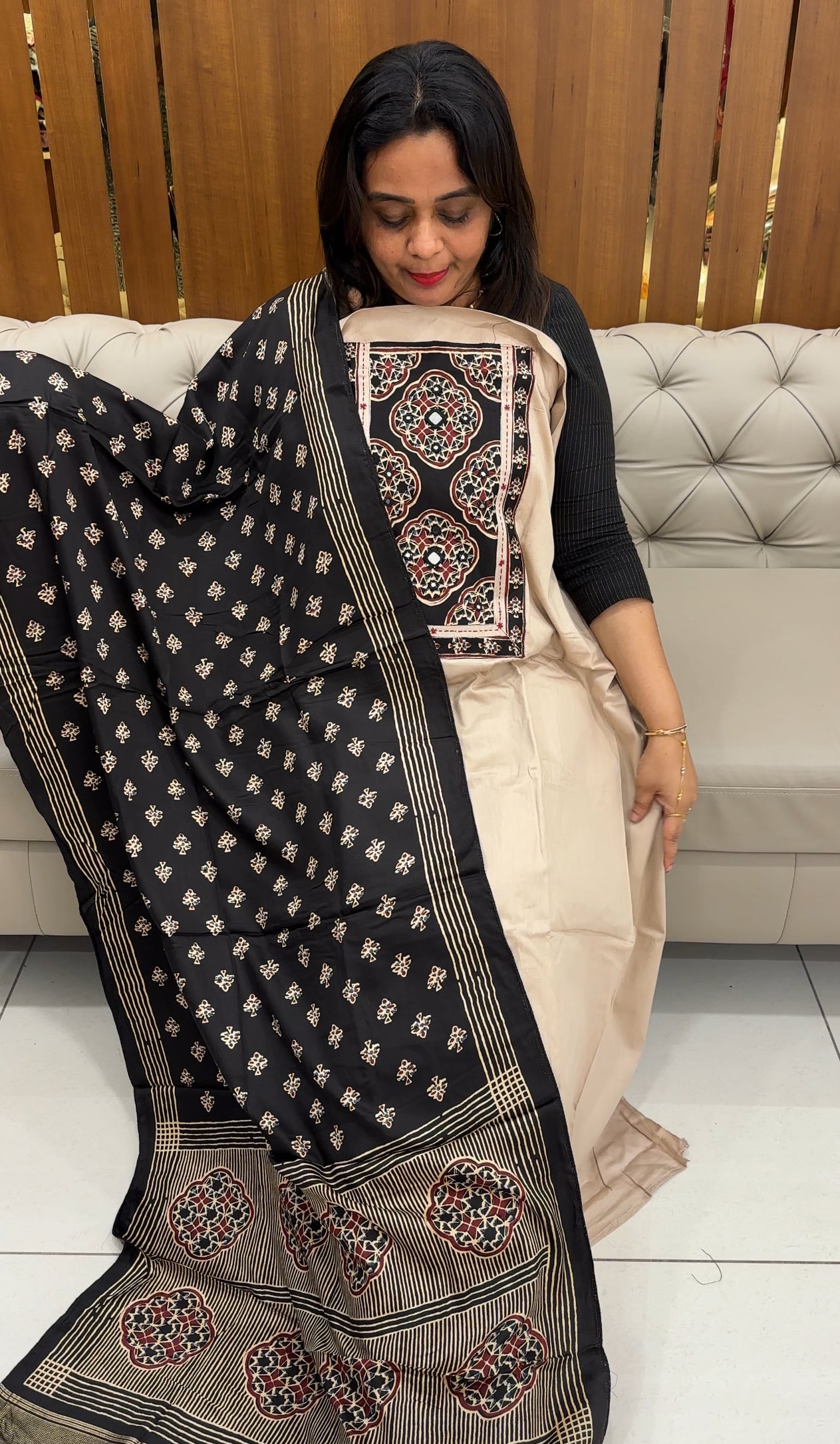 PRINTED UNSTITCHED SALWAR SUITS - IHA 26359