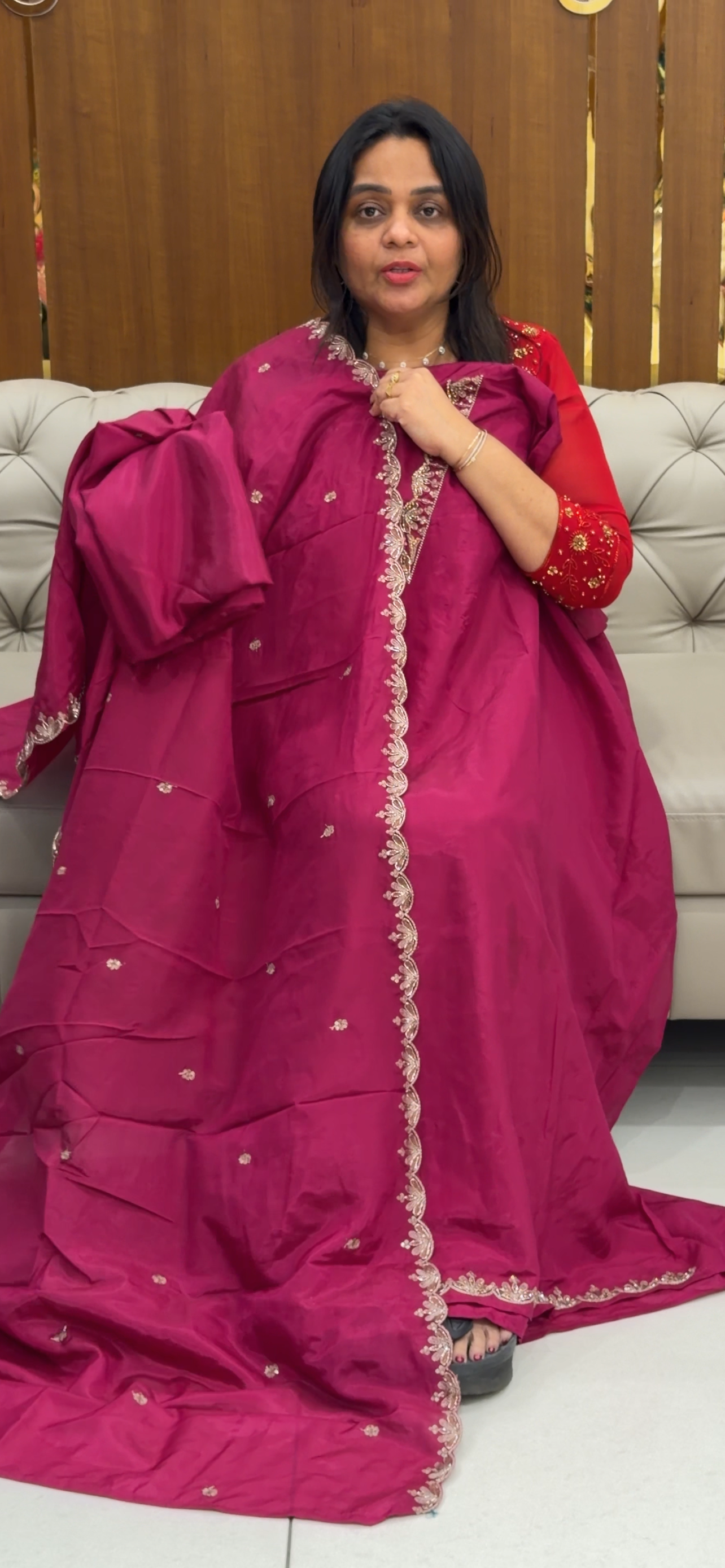 SEMI CRAPE SILK UNSTITCHED SALWAR SUITS - IHA 28769