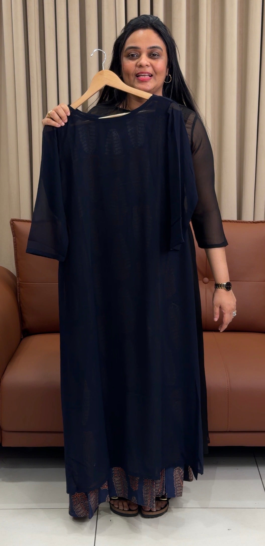 IHA'S IN-HOUSE  AJRAKH PRINTED TOP AD JACKET - IHA 34941