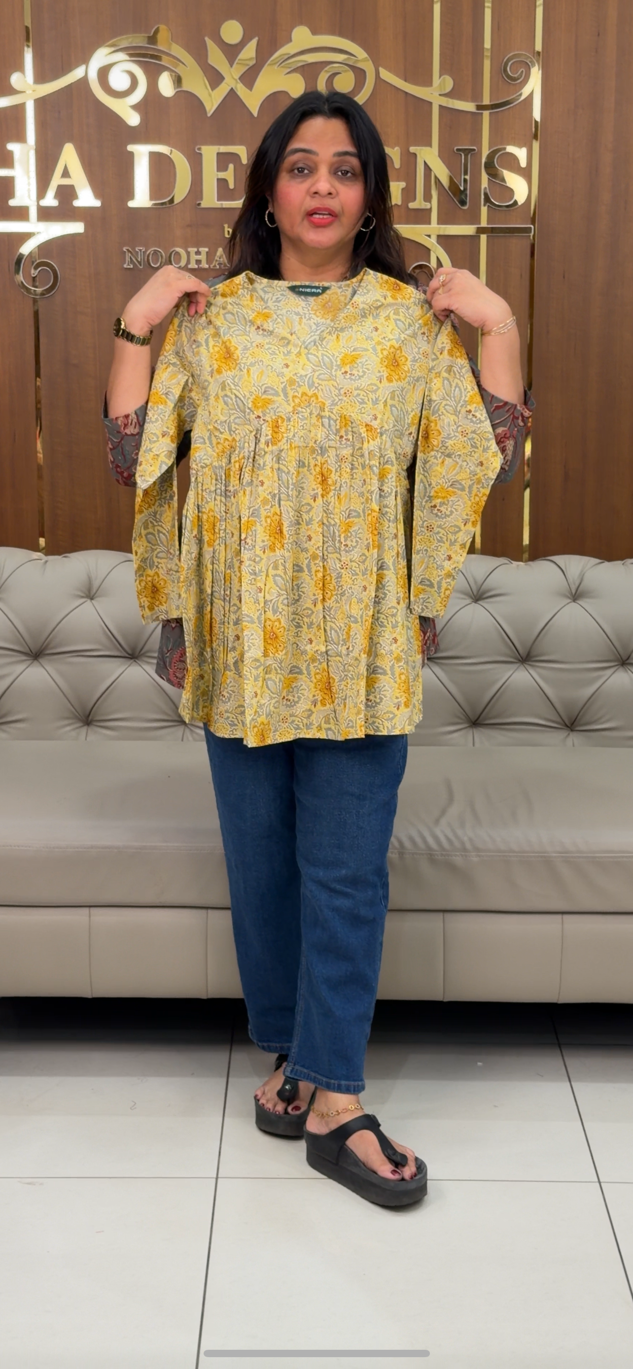 PRINTED COTTON SHORT TOPS - IHA 28910