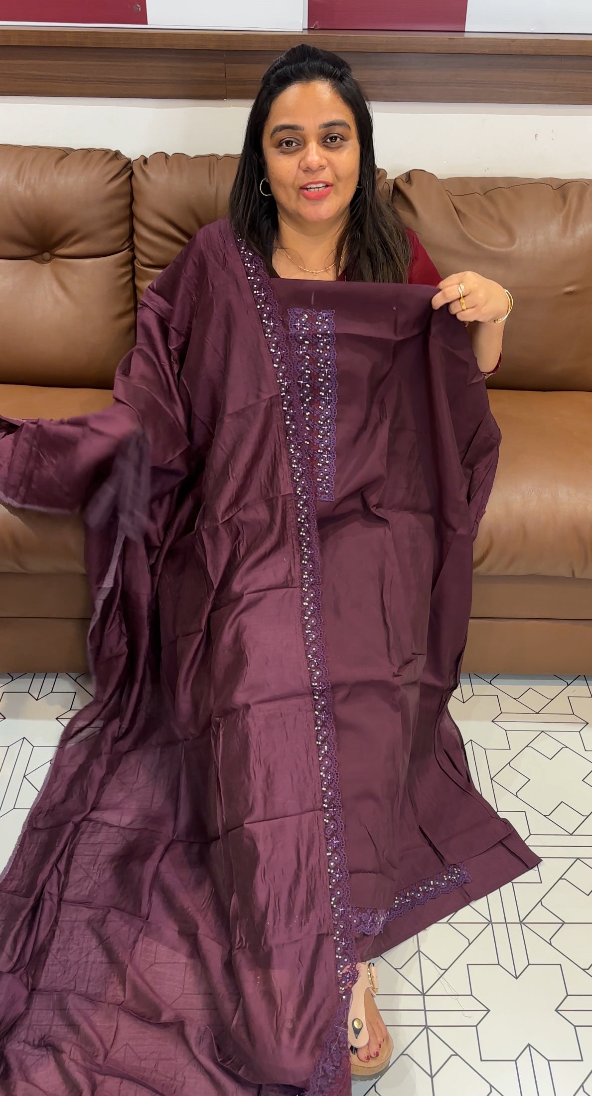 MODAL CHANDERI UNSTITCHED SALWAR SUITS - IHA 28055