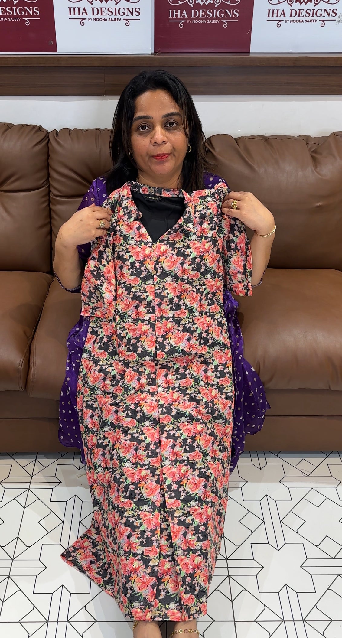 PRINTED HAKOBA FROCKS - IHA 25459