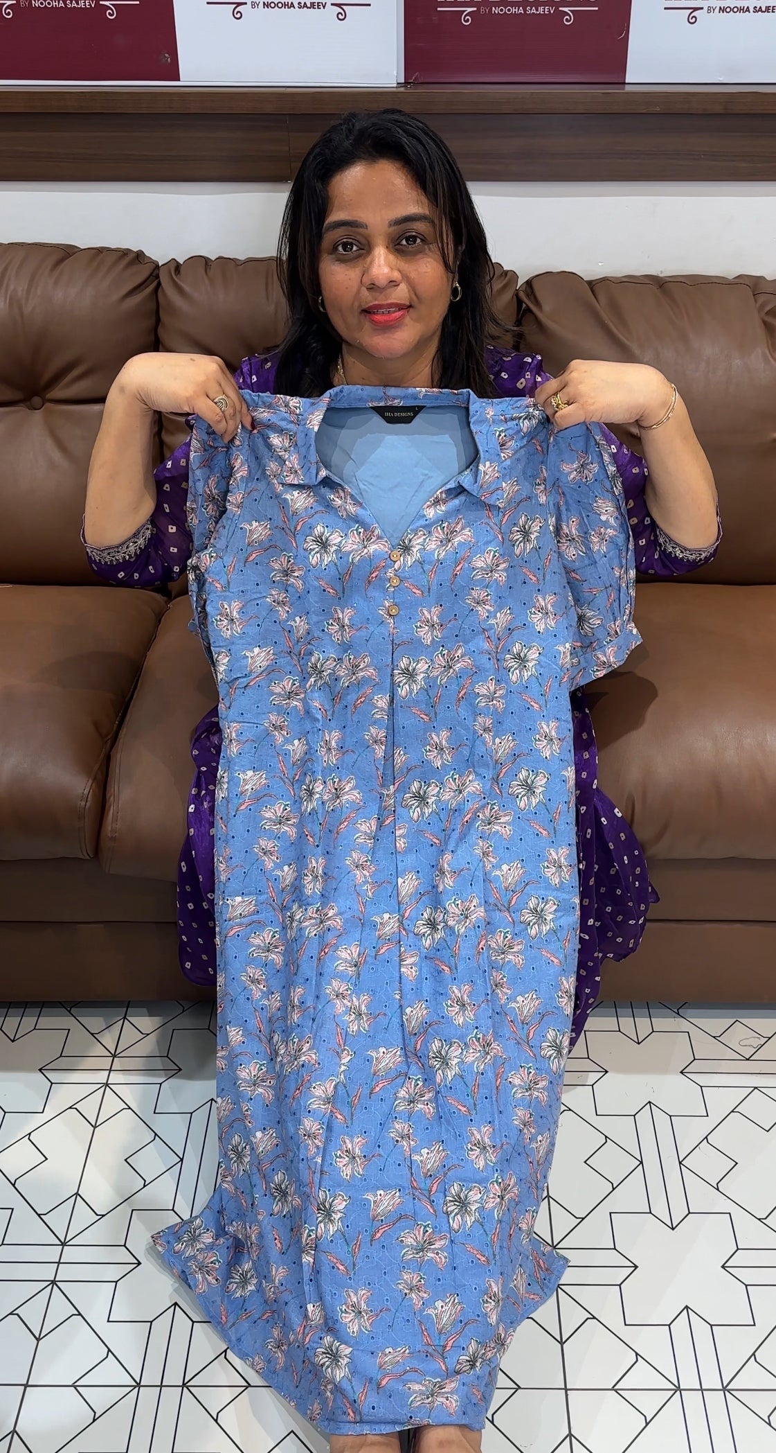PRINTED HAKOBA FROCKS - IHA 25459