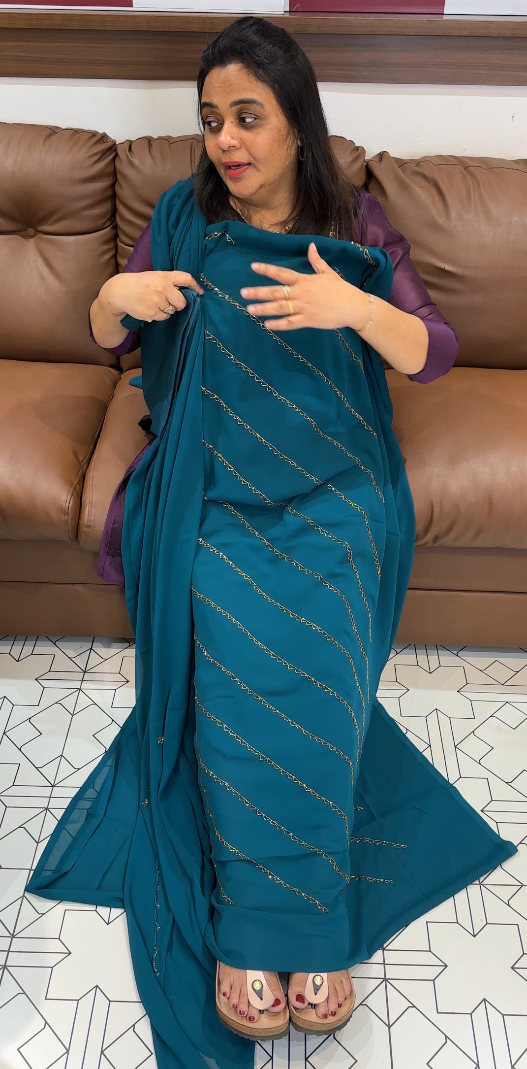 FAUX GEORGETTE UNSTITCHED SALWAR SUITS - IHA 28015