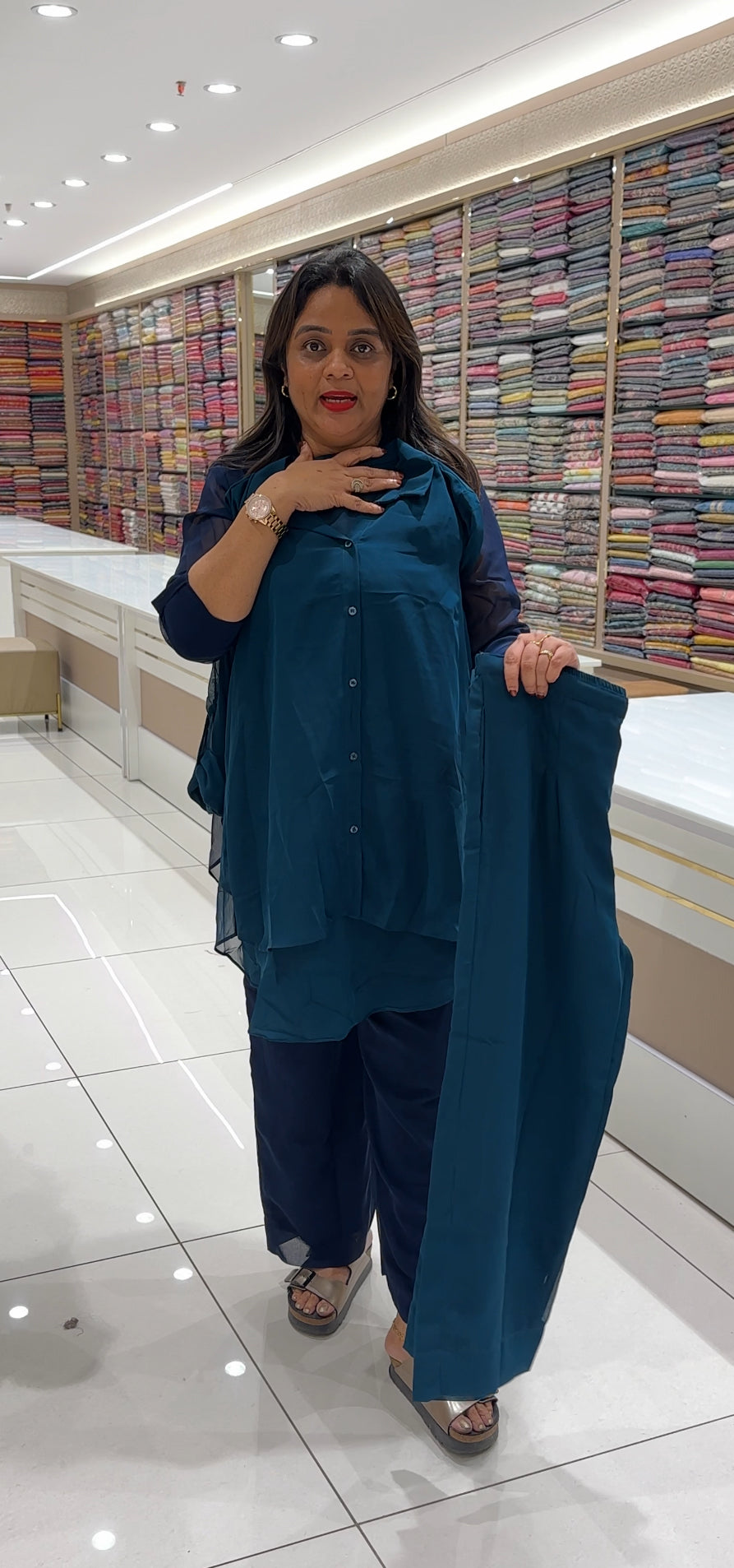 IHA'S IN-HOUSE GEORGETTE CO-ORDS SETS - IHA 33320