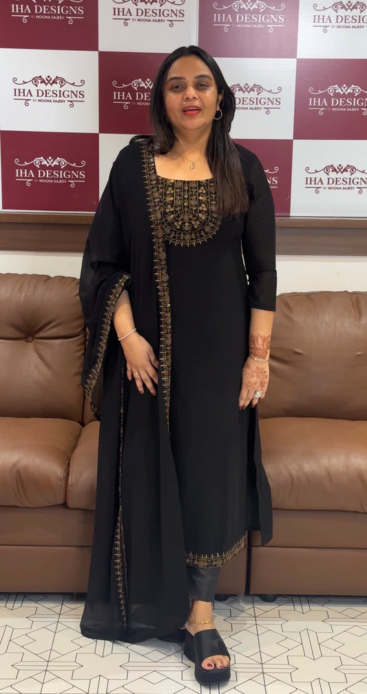 FAUX GEOREGETTE UNSTITCHED SALWAR SUITS - IHA 31494