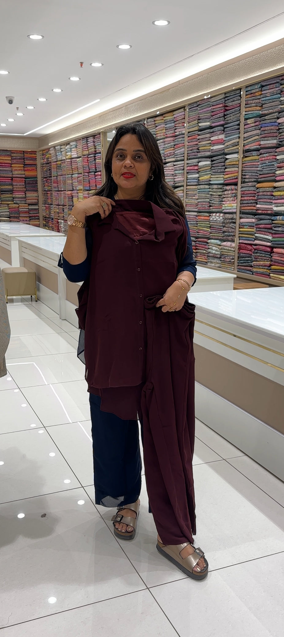 IHA'S IN-HOUSE GEORGETTE CO-ORDS SETS - IHA 33320