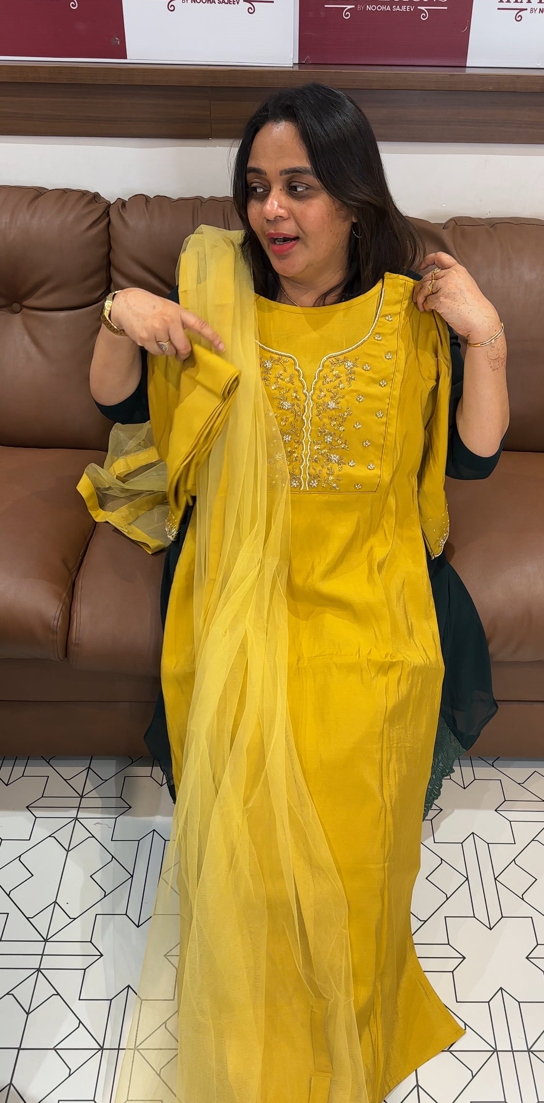 IHA'S IN-HOUSE HAND WORKED TOP,BOTTOM AND DUPATTA - IHA 27655