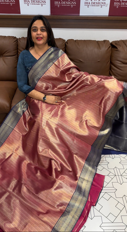 SEMI BROCADE SILK SAREES - IHA 23987