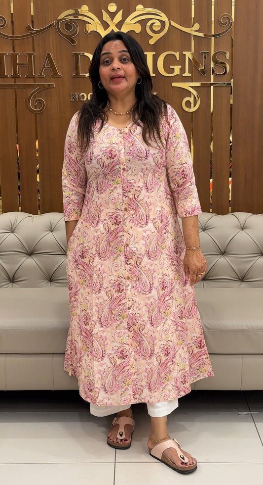 IHA'S IN-HOUSE PRINTED ALINE TOPS - IHA 27446