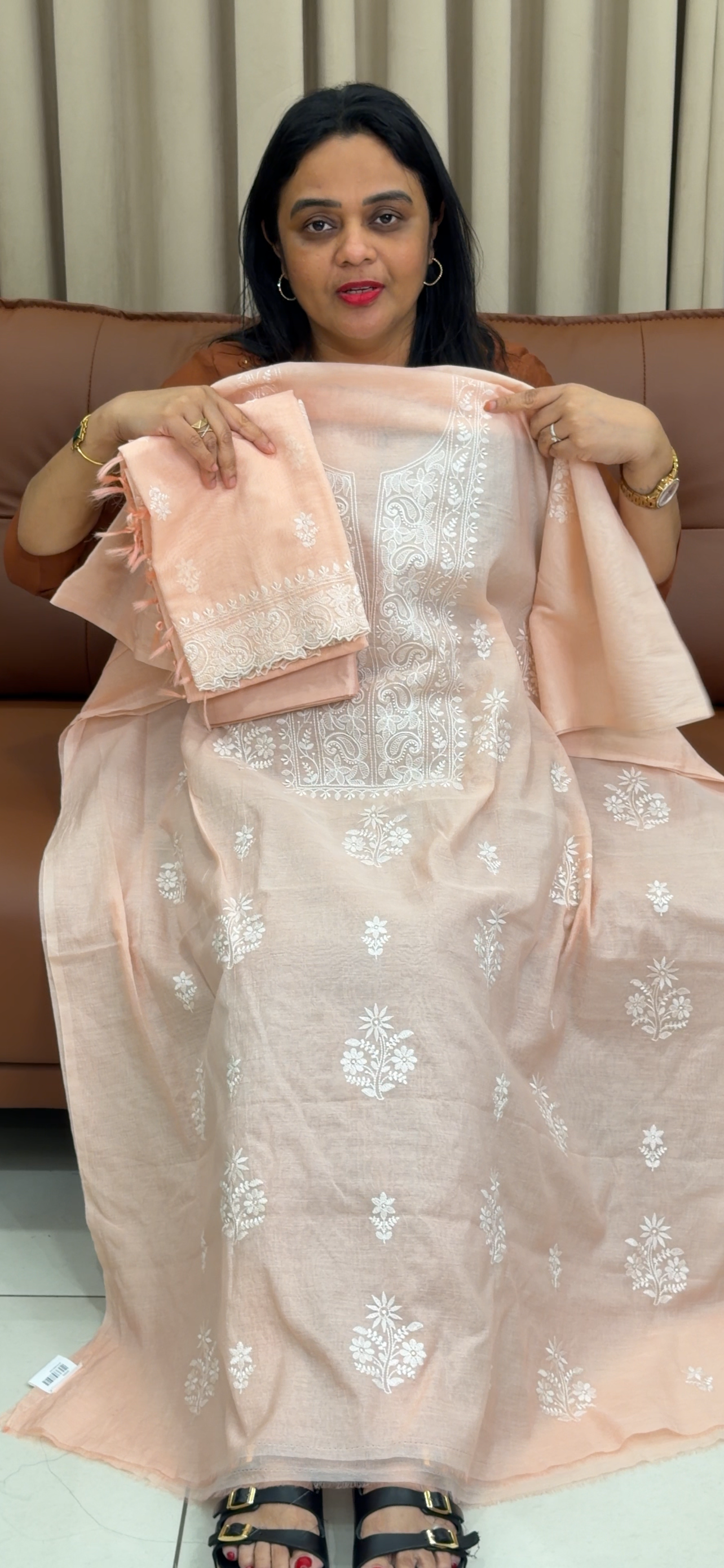 MUL CHANDERI UNSTITCHED SALWAR SUITS - IHA 34280