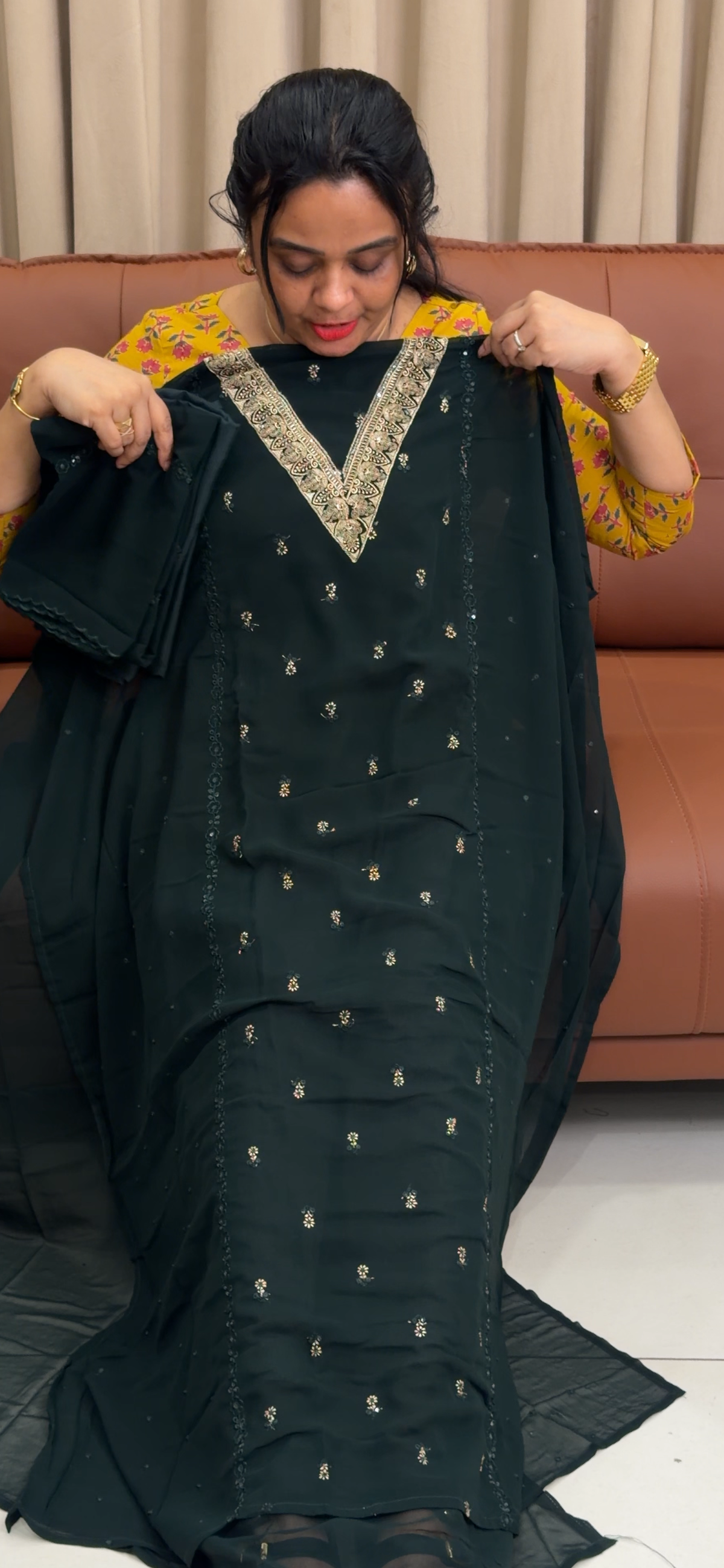 GEORGETTE UNSTITCHED SALWAR SUITS - IHA 35436