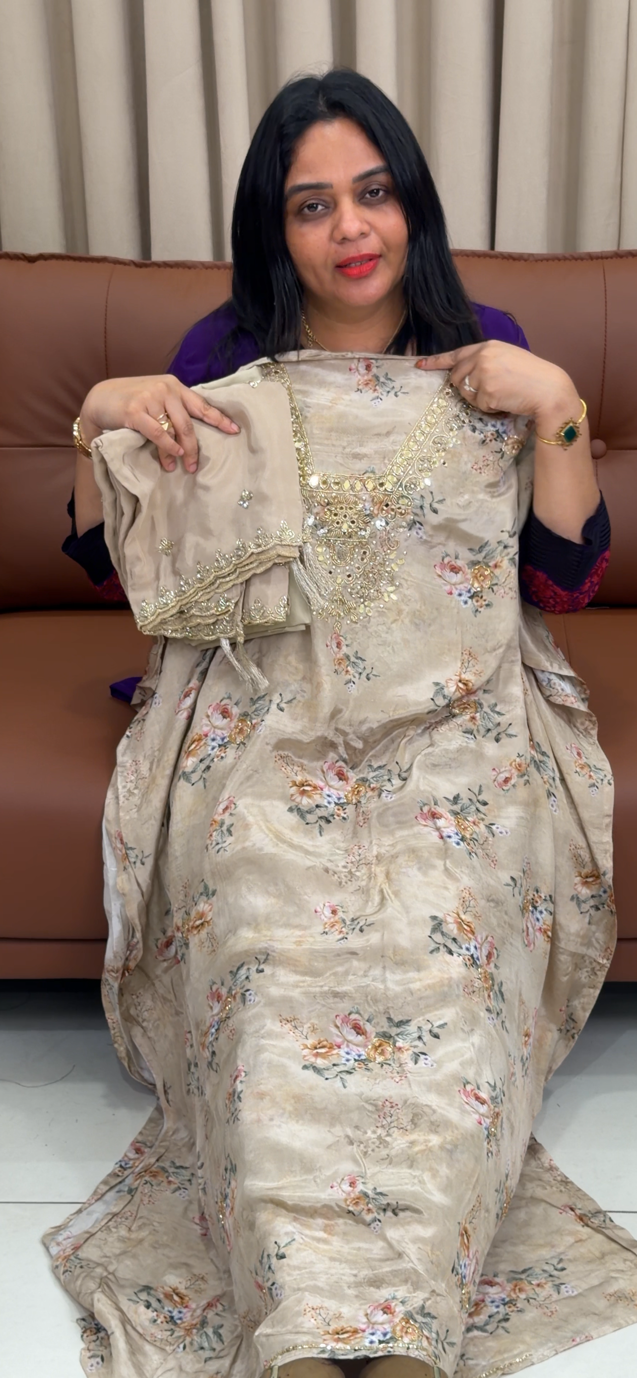 VISCOSE CRAPE UNSTITCHED SALWAR SUITS - IHA 33680