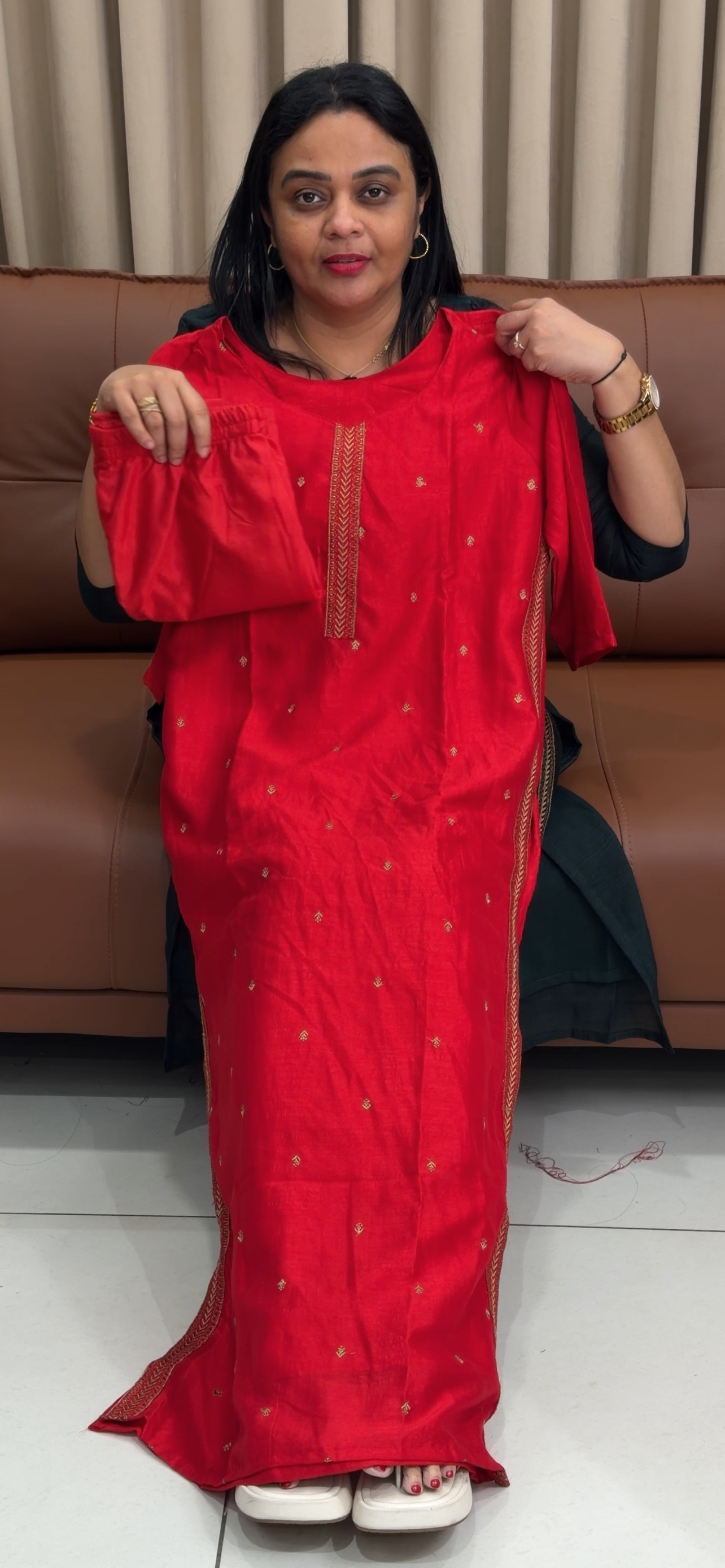 SEMI RAW SILK TOP AND BOTTOM - IHA 34318