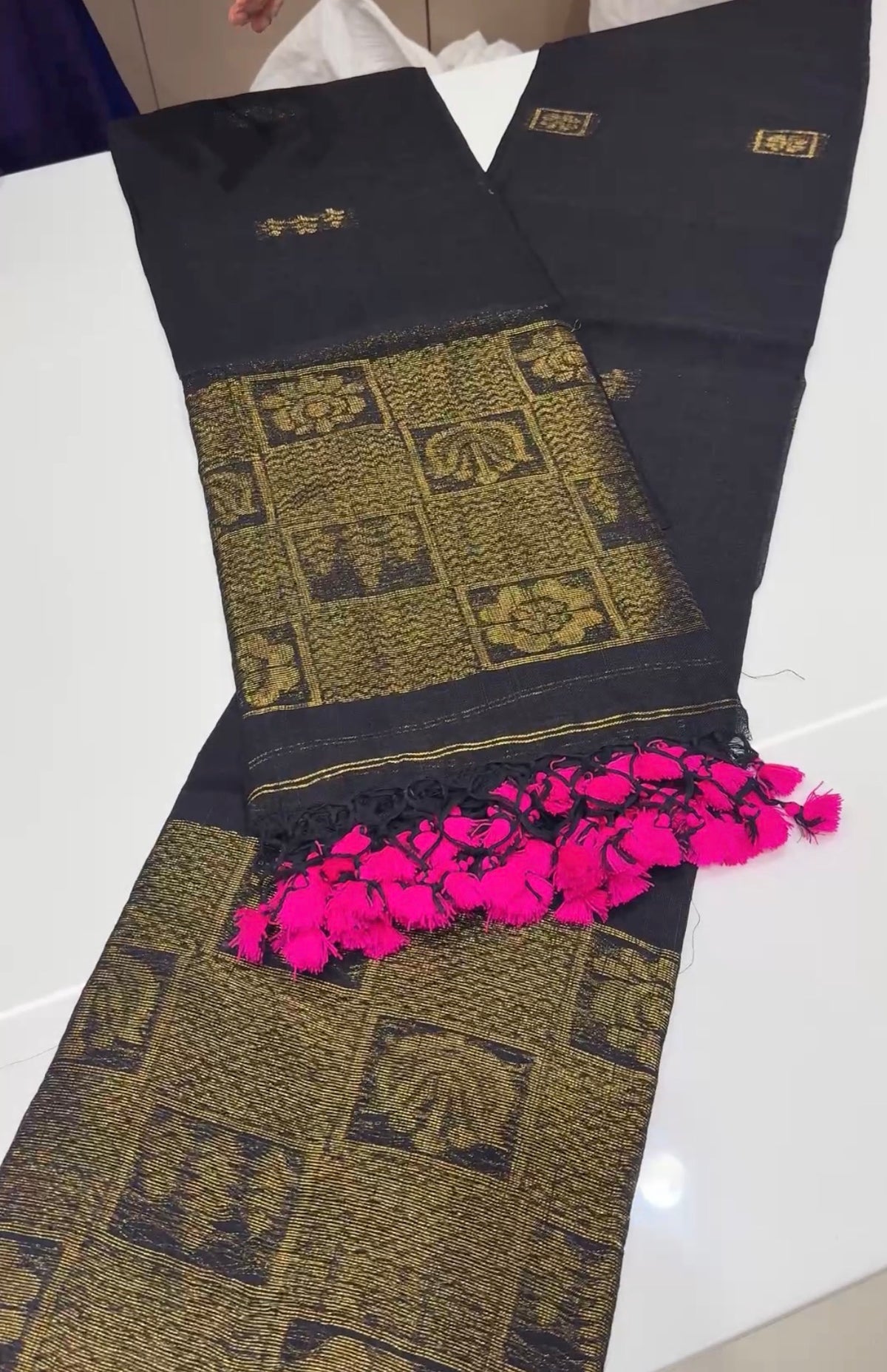 HANDLOOM LINEN TOP AND DUPATTA MATERIAL - IHA 35425
