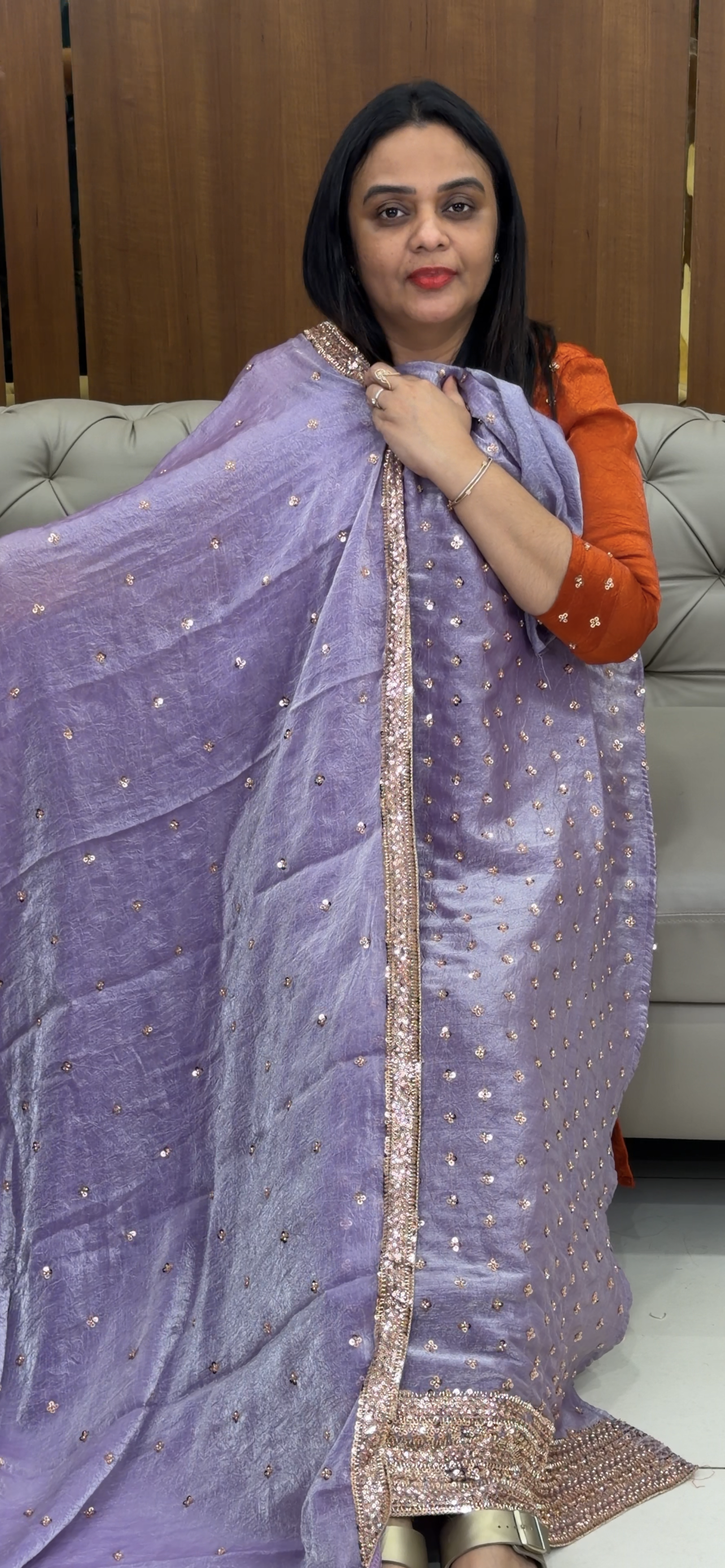 VELVET ORGANZA UNSTITCHED SALWAR SUITS - IHA 33322