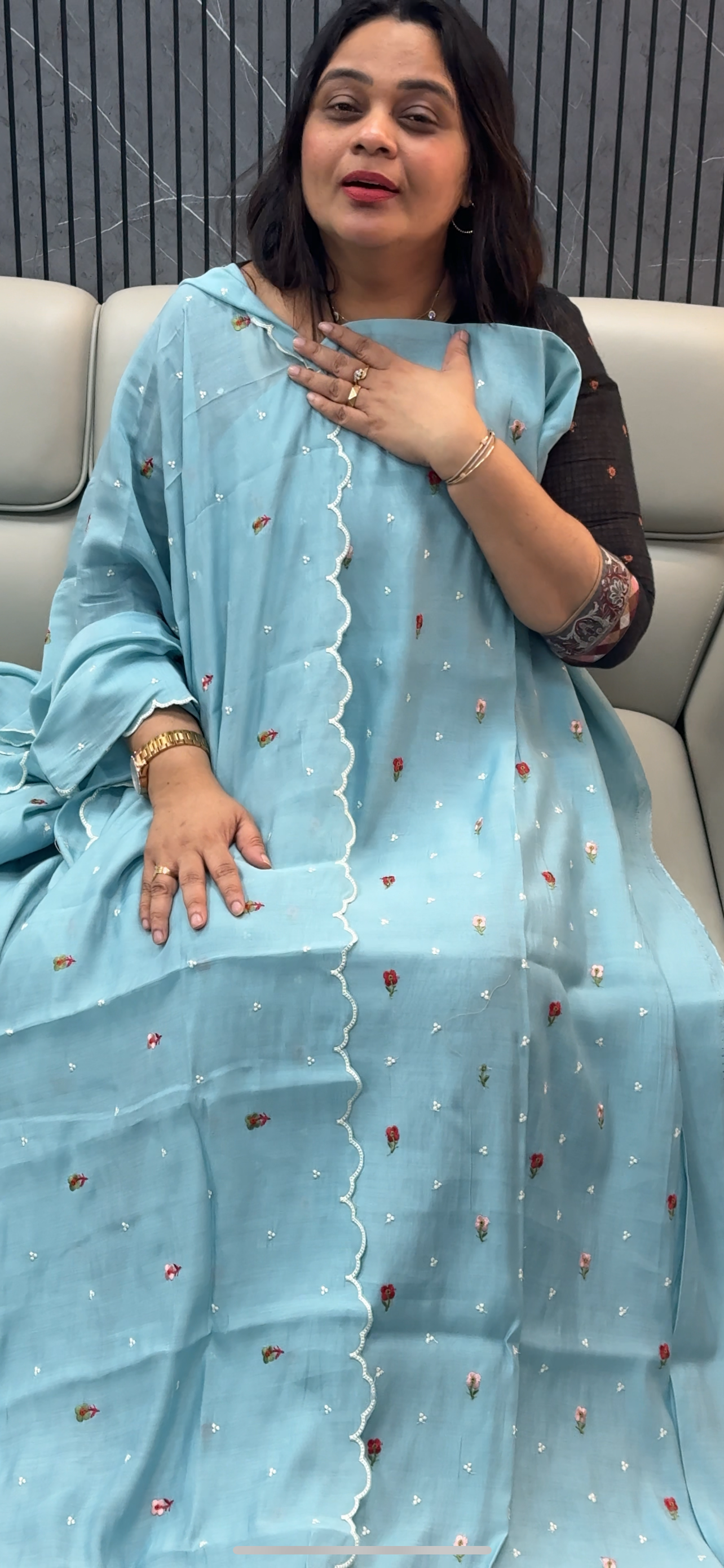 MALAI CHANDERI UNSTITCHED SALWAR SUITS - IHA 29387