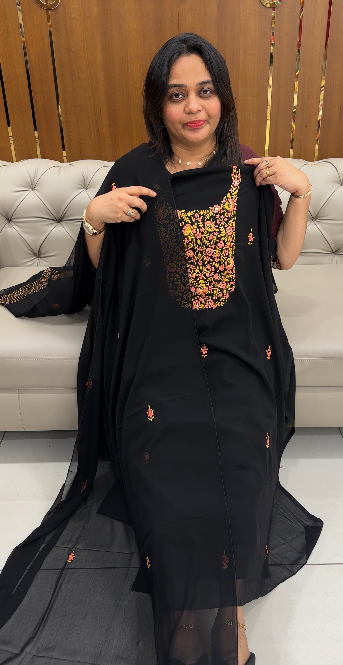FAUX GEORGETTE UNSTITCHED SALWARSUITS - IHA 32783