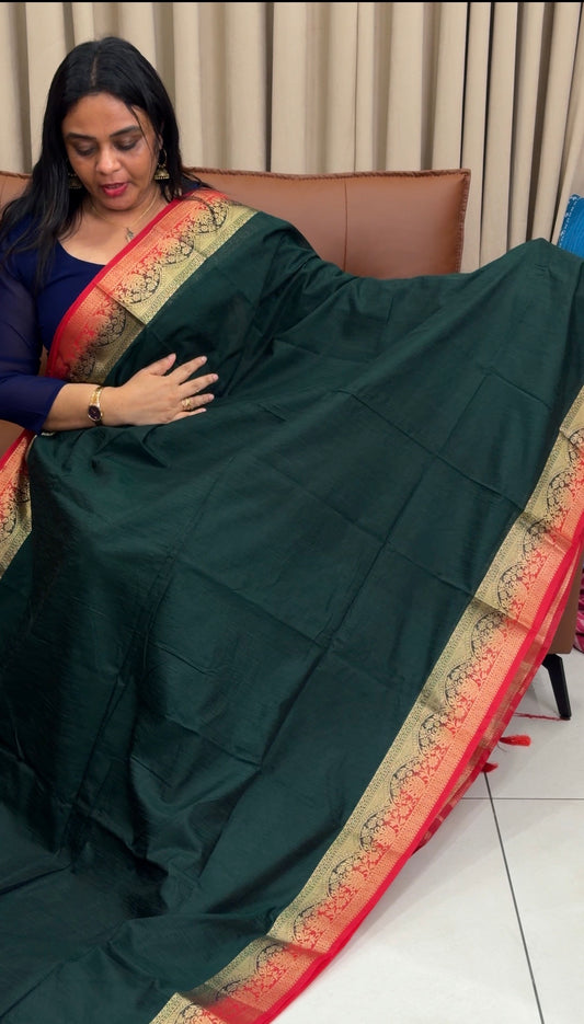 SEMI BANARASI SAREES - IHA 33630
