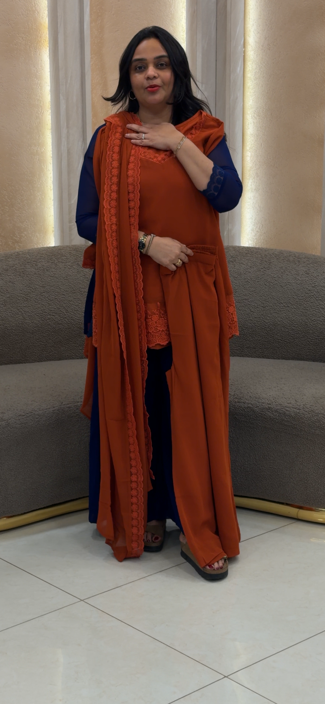 IHA'S IN-HOUSE  SHORT CO-ORDS SETS WITH DUPATTA  - IHA 32915