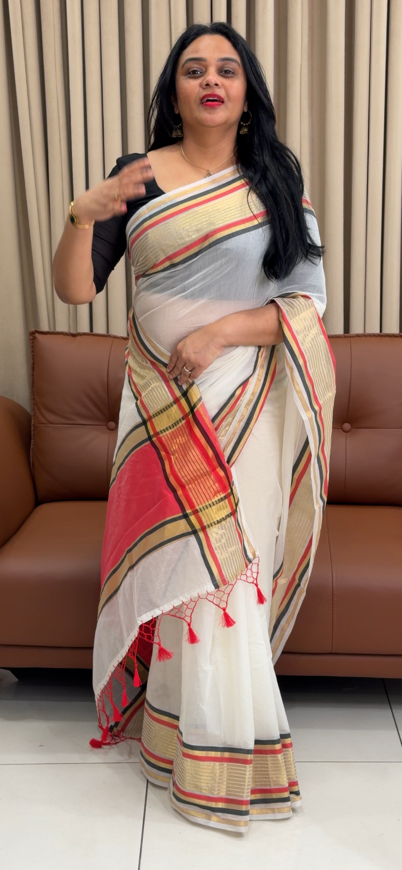 MALAI CHANDERI SAREES - IHA 34466