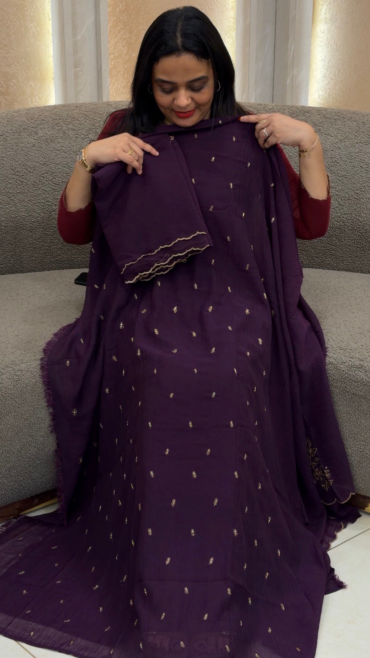 MUL CRUSHED UNSTITCHED SALWAR SUITS - IHA 32840