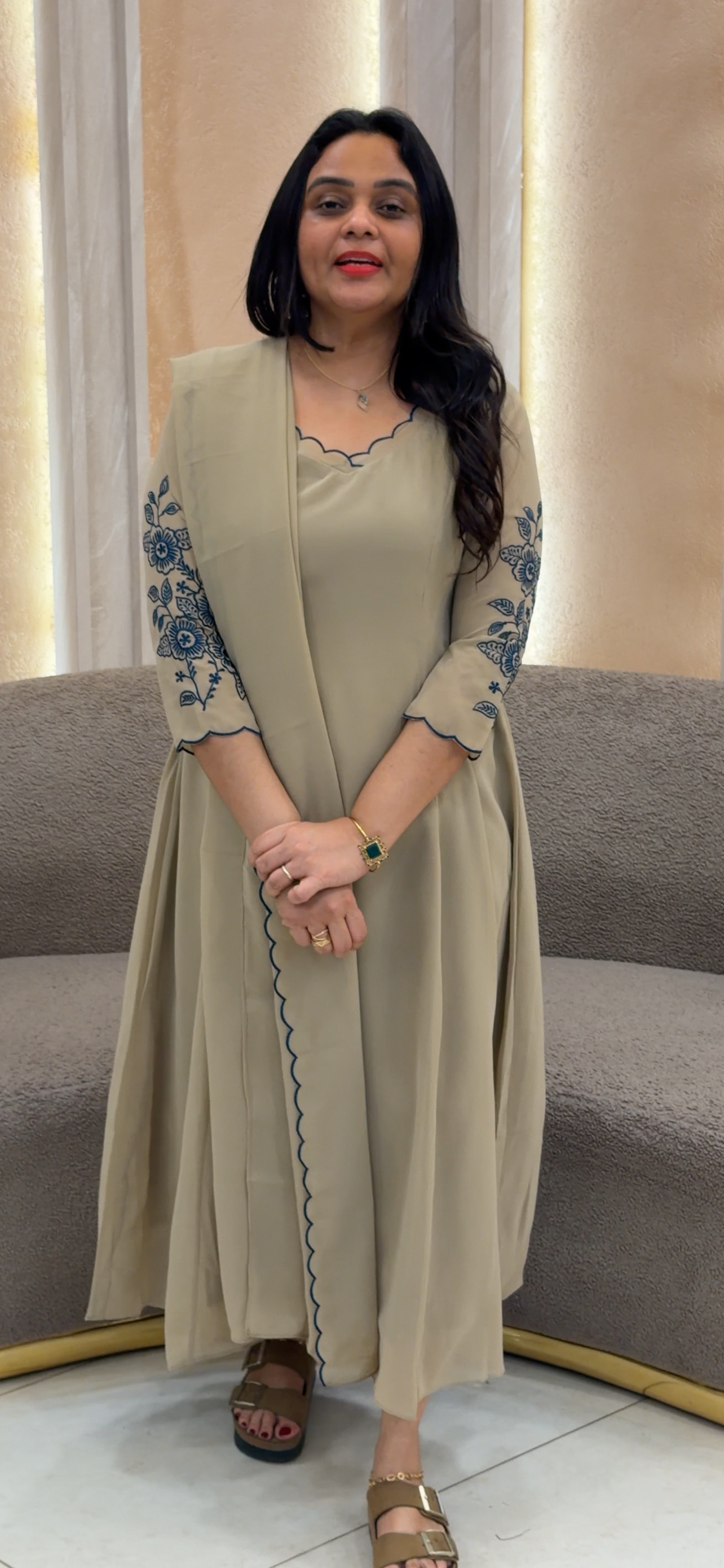 IHA'S IN-HOUSE SLITTED TOP AND DUPATTA - IHA 33570