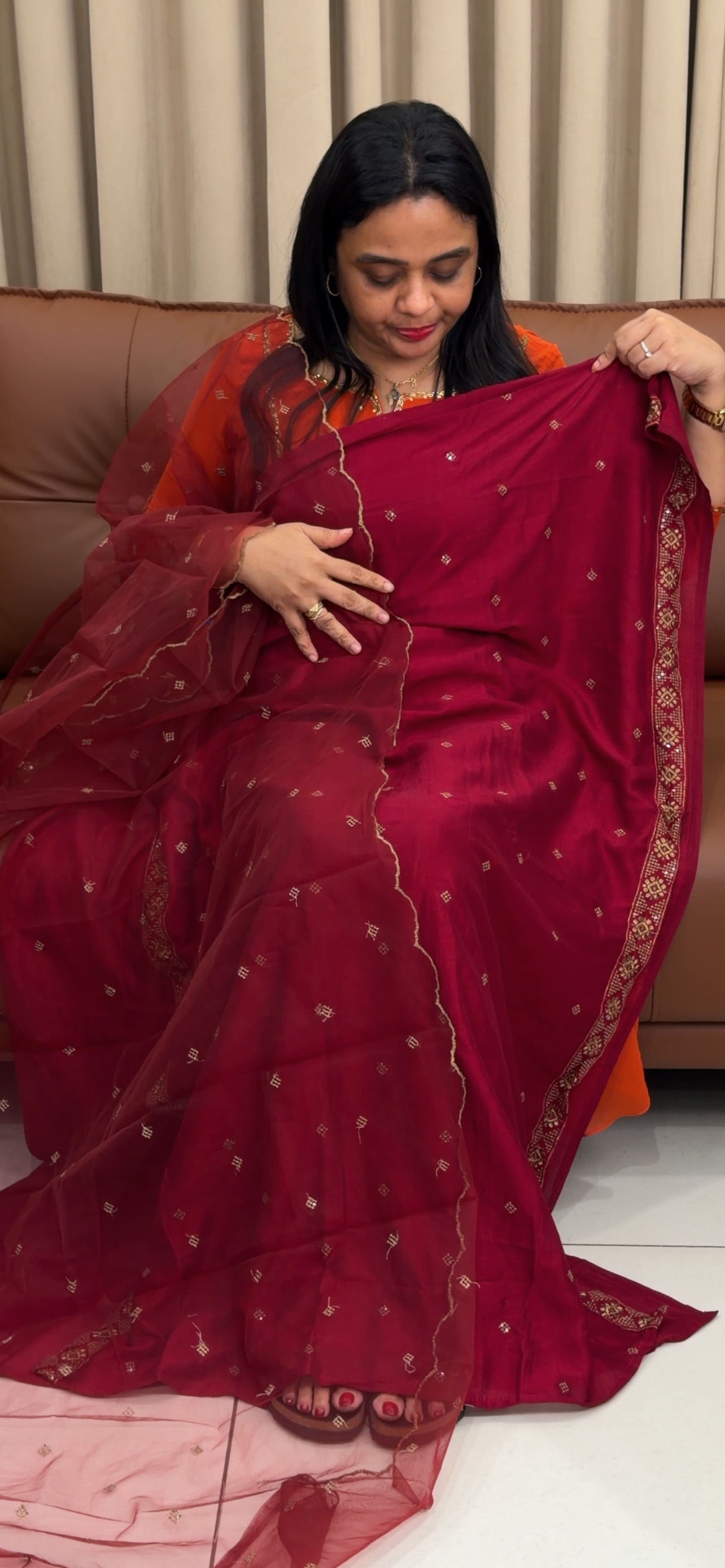 SEMI RAW SILK UNSTITCHED SALWAR SUITS - IHA 34272