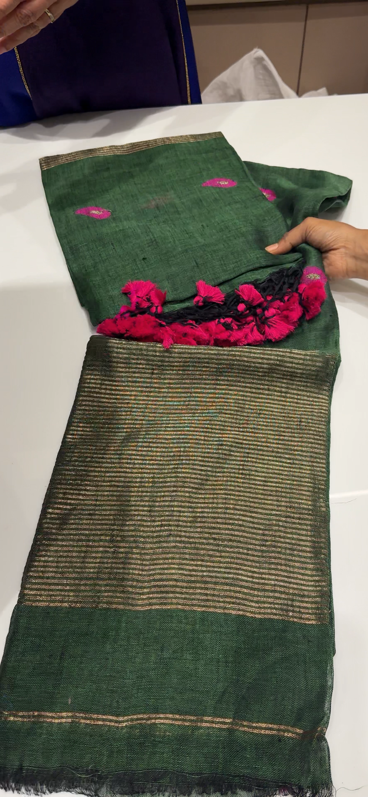 LINEN JAMDANI UNSTITCHED SALWAR -  IHA 35446