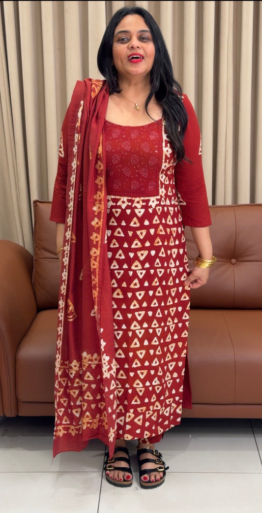 BATIK PRINTED UNSTITCHED SALWAR SUITS - IHA 34108