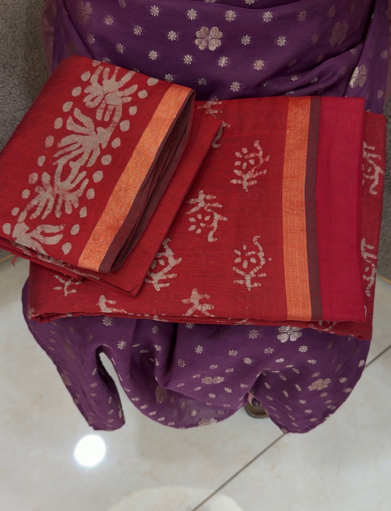 BATIK PRINTED UNSTITCHED SALWAR SUITS - IHA 32858