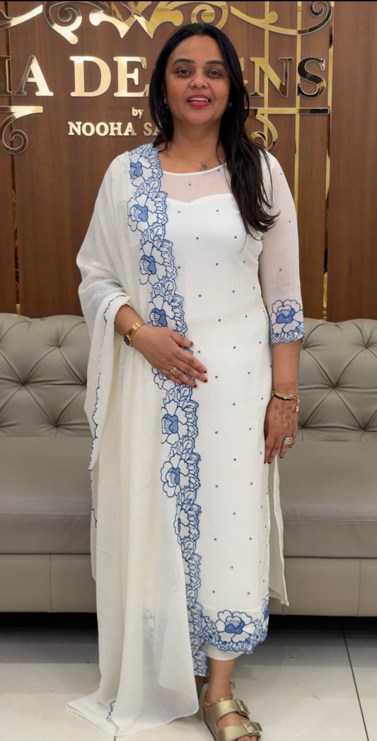 MUL CRUSHED UNSTITCHED SALWAR SUITS - IHA 33261