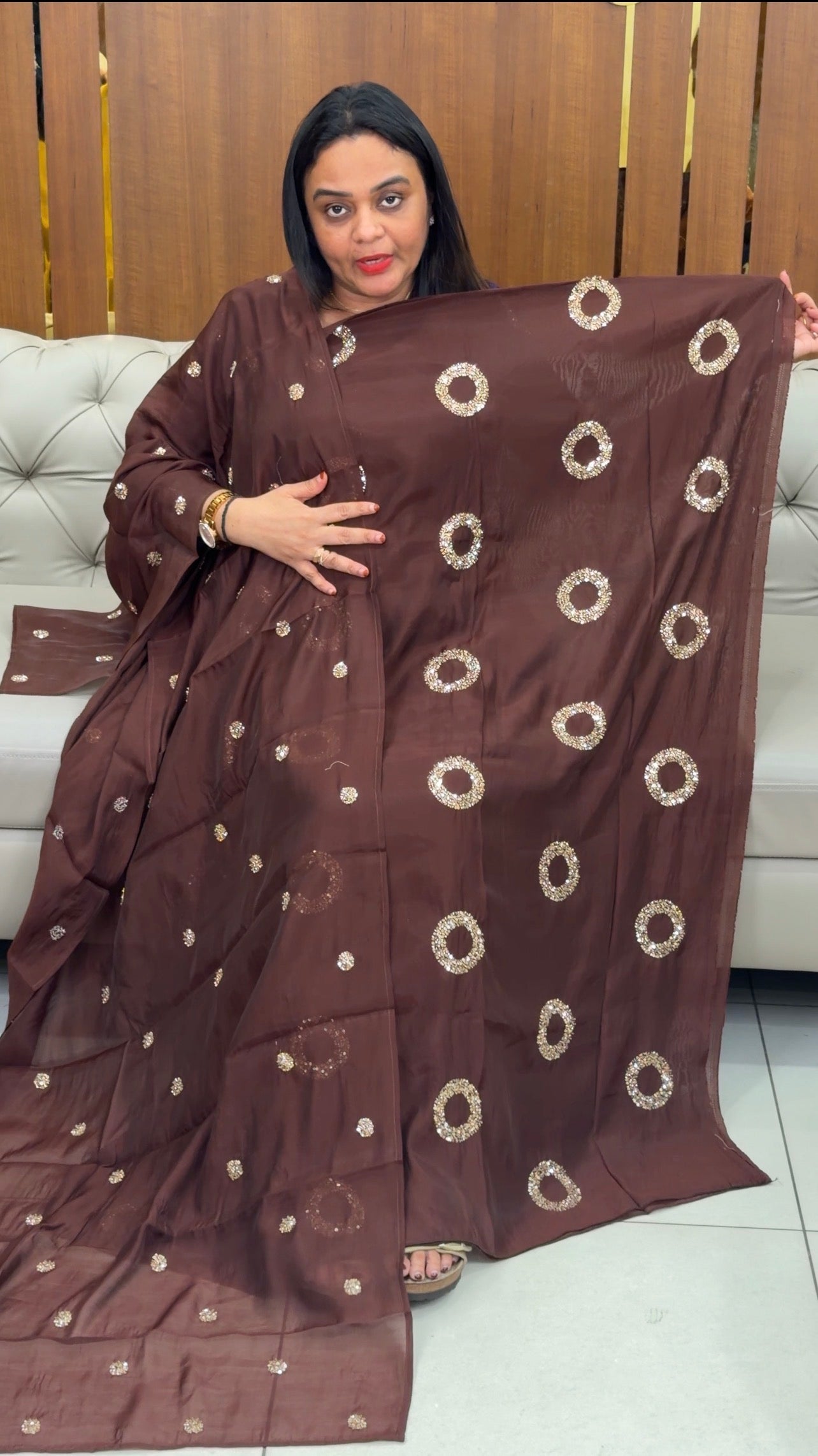 HAND WORKED UNSTITCHED SALWAR SUITS - IHA 33208
