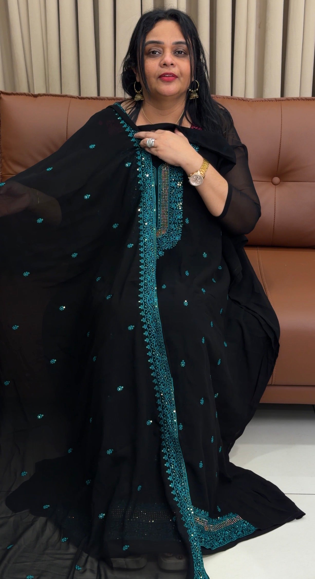 FORWARD FAUX GEORGETTE UNSTITCHED SALWAR SUITS - IHA 34803