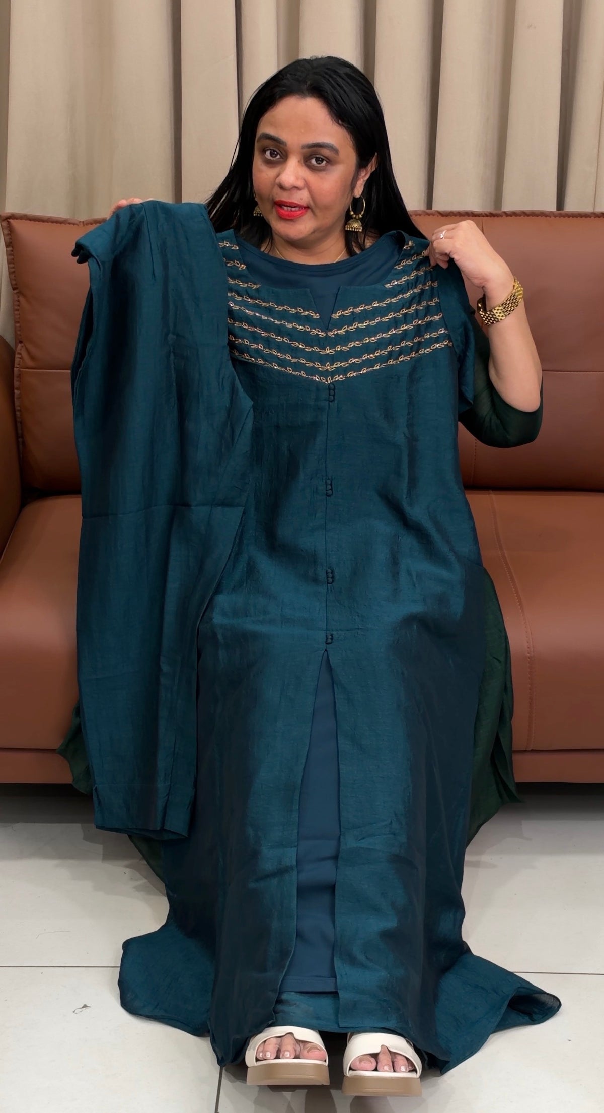 IHA'S IN-HOUSE SEMI RAW  SILK CO-ORDS SETS - IHA 35758