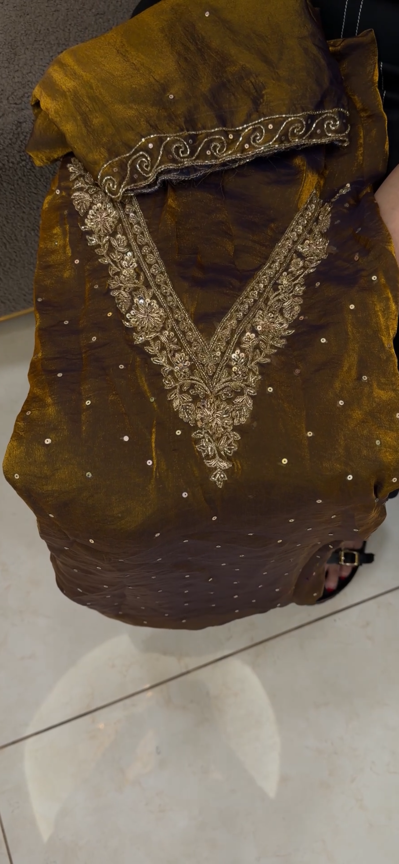 VELVET ORGANZA UNSTITCHED SALWAR SUITS - IHA 34369