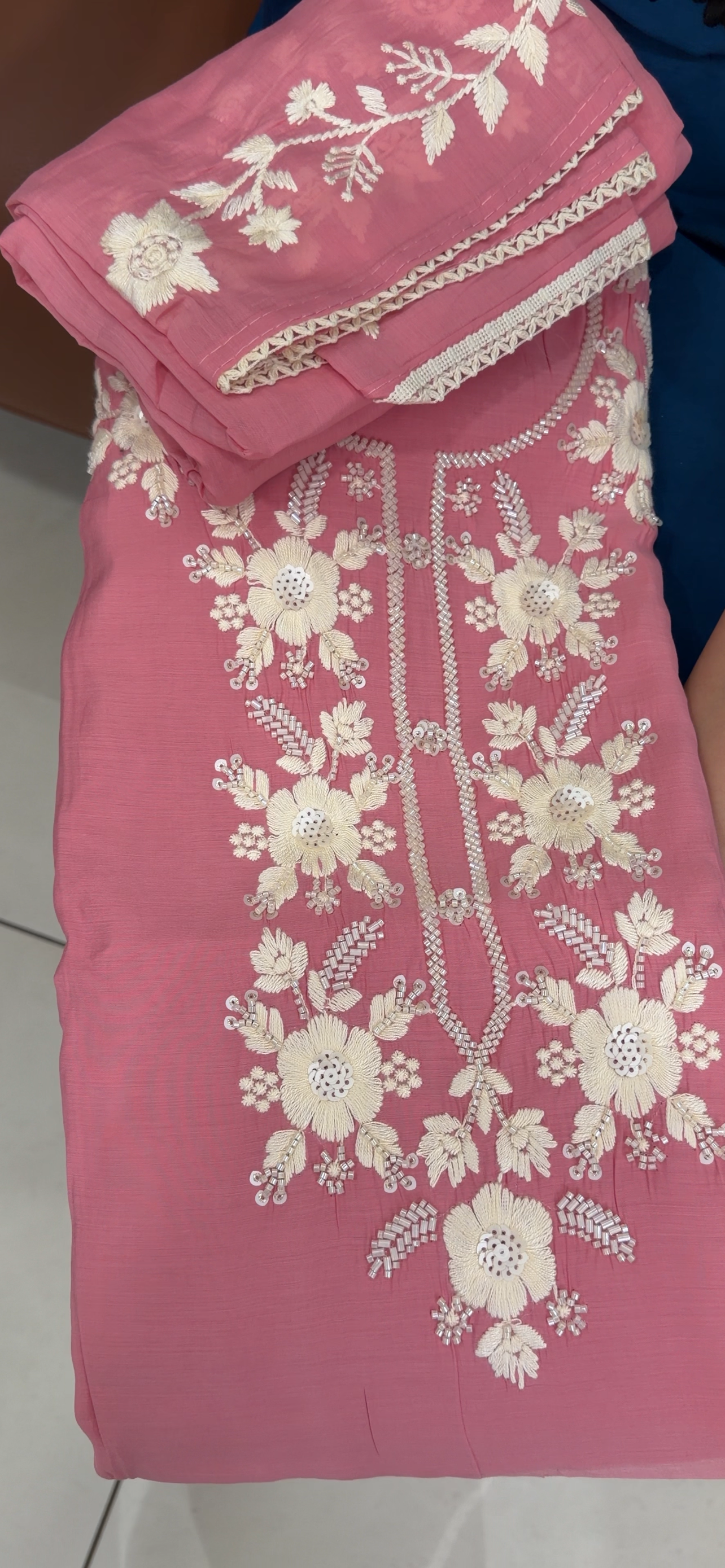 CHIKANKARI UNSTITCHED SALWAR SUITS - IHA 34654