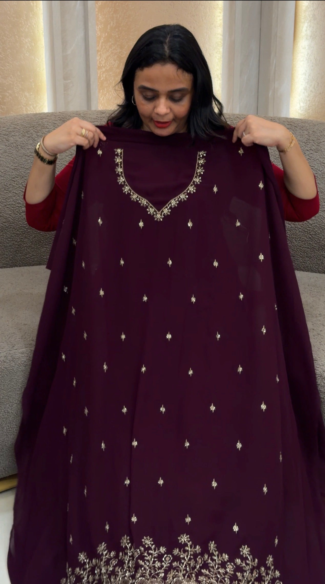 HANDWORKED UNSTITCHED SALWAR SUITS - IHA 32919