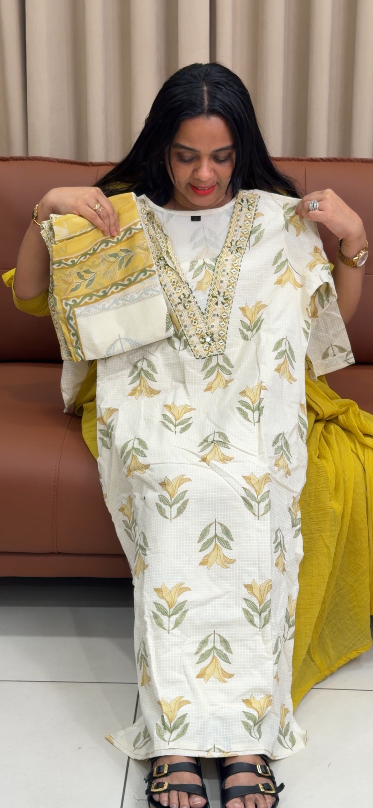 COTTON TOP, BOTTOM AND DUPATTA - IHA 35244