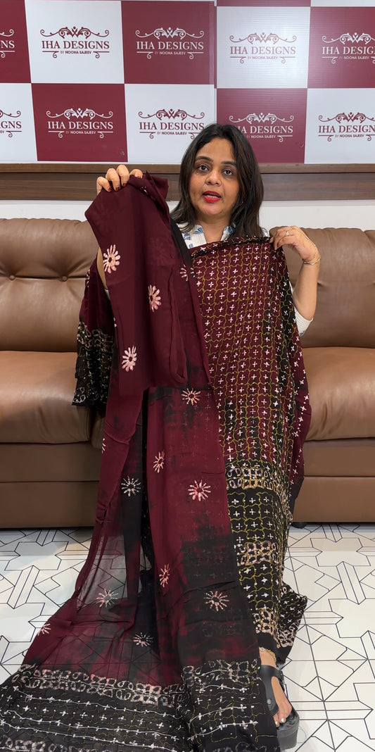 BATIK PRINTED UNSTITCHED SALWAR SUITS  - IHA 23990